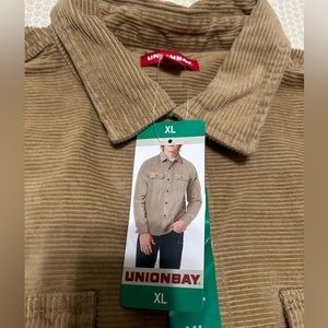 Unionbay Corduroy Shirt Jacket size XL Tan NWT